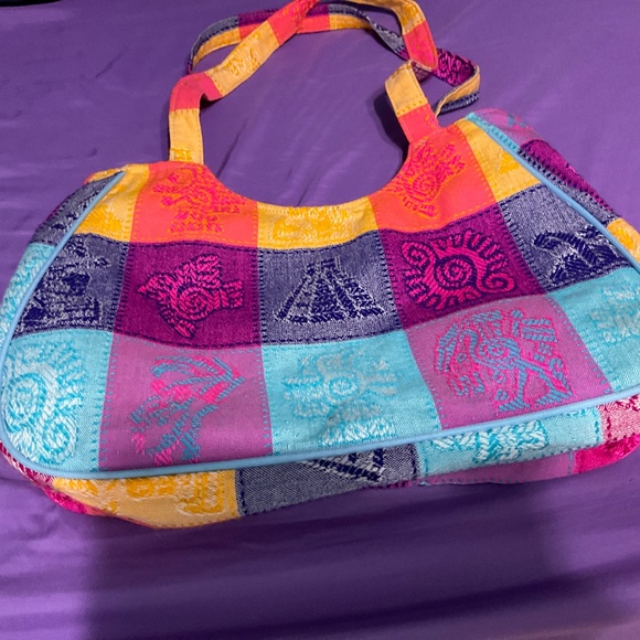 Bright colorful cloth purse. W239 - Picture 2 of 5